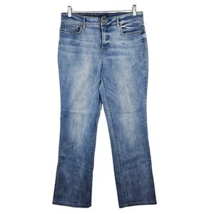 NYDJ Marilyn Straight Leg Blue Jeans High Rise Lift Tuck‎ Denim Women's Size 12